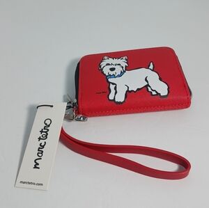 Marc Tetro Westie Red Coin Purse Zip Wallet Highland Terrier Dog